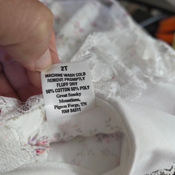 NWOT Lid'l Dolly's Flouncie White Pink Roses Ruffled Pageant Dress Pageant 2T - Picture 6 of 6